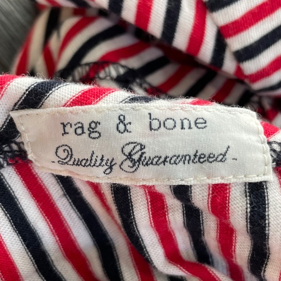 RAG & BONE Women’s Size Medium T-shirt Shift Dress Red White & Black Striped - Picture 5 of 6